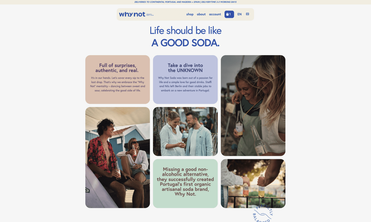 Why Not Soda new eCommerce website on screen