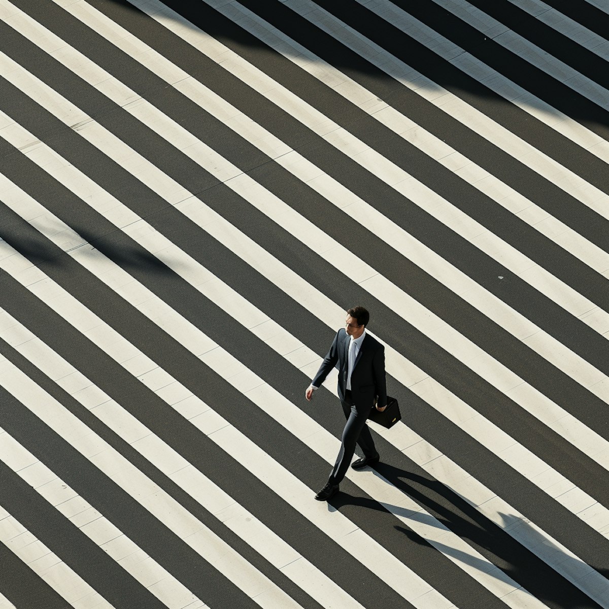 Black and white diagonal striped pattern creating geometric repetition